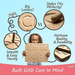 Hulats Learn to Write wooden board dimensions 11.5 by 9.3 inches
