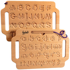 Hulats letter tracing board with large letters for easy independent tracing.