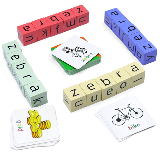 Humerry Word Spelling Games wooden alphabet blocks for hands-on literacy practice.