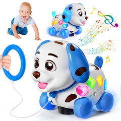 HumorPlay musical puppy toy in sit mode with engaging lights for babies