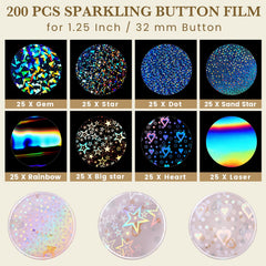 Humyoun 45mm holographic badge film pattern 3 durable, fade-resistant shine