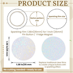Humyoun badge protective film 35mm pattern 2 adds vivid holographic shine to buttons.
