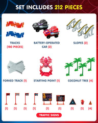 Humzo Spider Tracks flexible curve track for smooth indoor racing adventures.