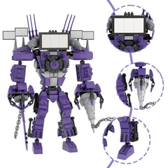 Huncdfe building block model assembled display highlights intricate detailing and satisfying construction.