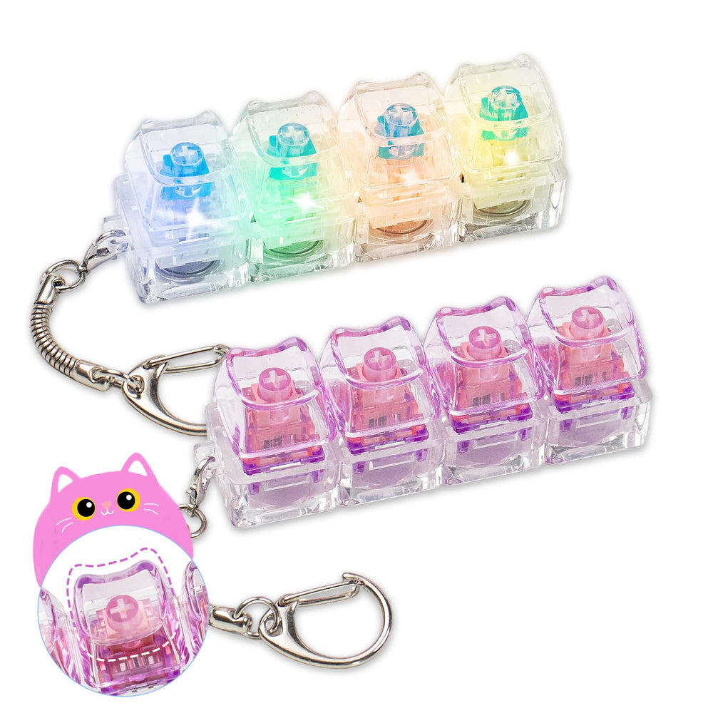Hunfuthr 2pcs keyboard fidget cat white light for focused work and mood.