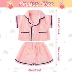 Hungdao 14inch bear outfit pajamas showcases a two-piece design for cozy playtime.