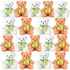 Hungdao white 18-piece plush bears, 10-inch length, ideal for party decor.