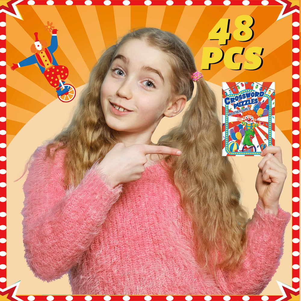 Hungdao 48-pcs circus carnival pack offers affordable party favors with engaging activities.