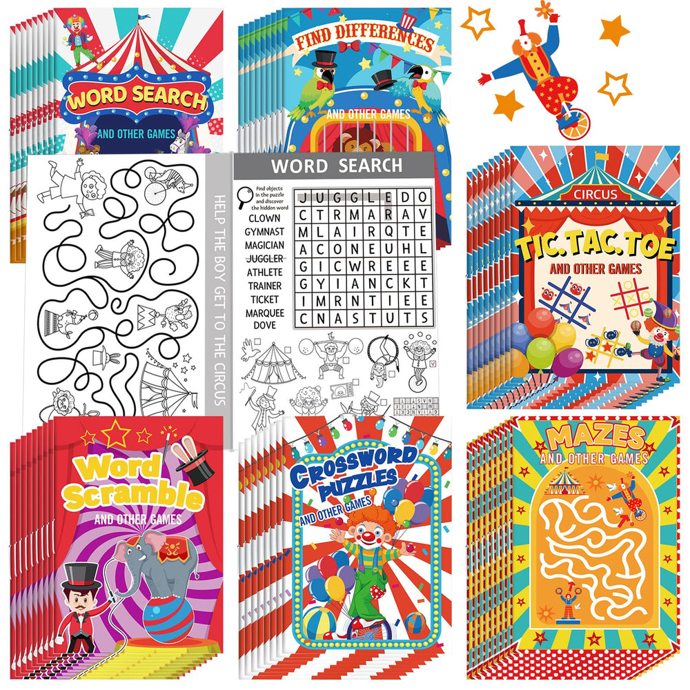 Hungdao circus mini activity book maze page for focused travel fun.
