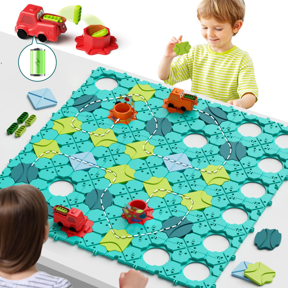 Hunloot Logic Road Builder boards assembly for versatile, creative track design