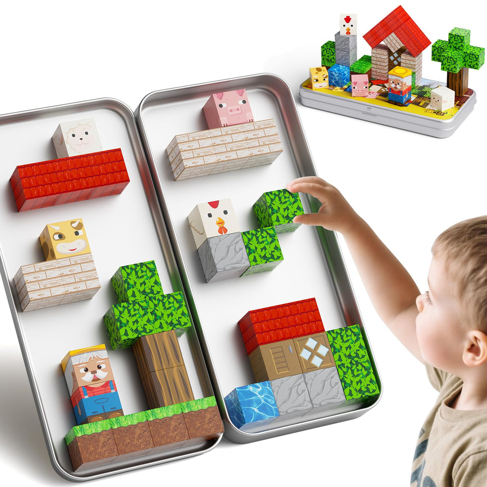 Hunloot magnetic blocks enabling tabletop farm builds