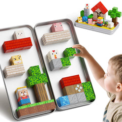 Hunloot magnetic blocks enabling tabletop farm builds
