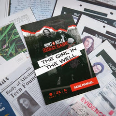 Hunt A Killer clue cards unveil secrets during a 45–90 minute play session.