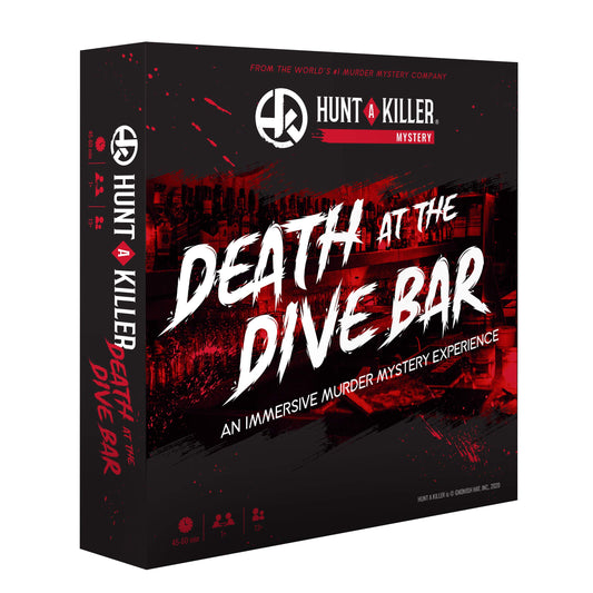 Hunt A Killer Death at the Dive Bar cover art sparks suspense for game night