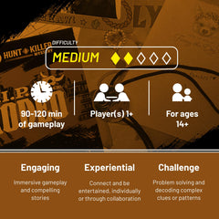 Hunt A Killer R.I.P at The Rodeo evidence files; decode clues at home for immersive fun.