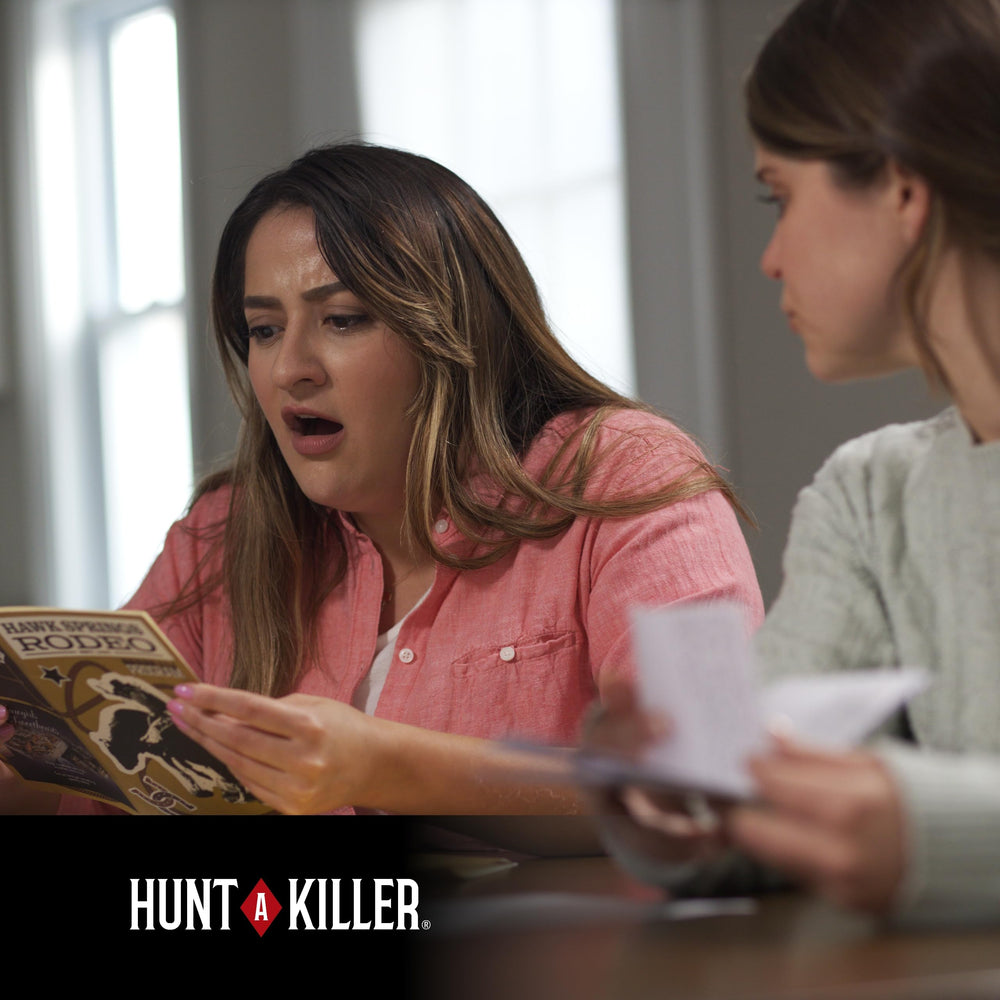 Hunt A Killer R.I.P at The Rodeo game night pack; suspenseful home entertainment for adults.