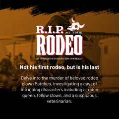Hunt A Killer R.I.P at The Rodeo suspect cards; explore motives in a social game night.