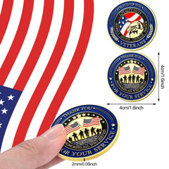 Huquary military challenge coin back design featuring Thank You for Your Service message