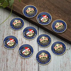 Huquary coins on a desk display sturdy alloy finish