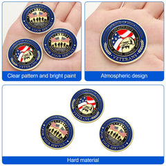 Huquary veterans coin in hand showing portable 4 cm size