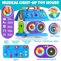 Hurdaos Montessori toy house colorful lights engage visual senses during play