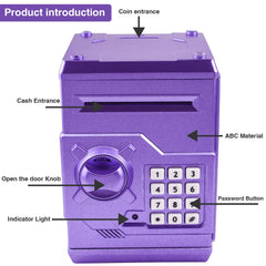 HUSAN piggy bank bills slot front entry for quick saving