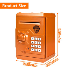 HUSAN piggy bank orange bills slot front for note deposits.