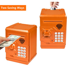 HUSAN piggy bank orange coin slot top view for easy coin storage.