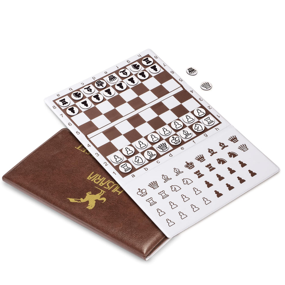 Husaria 8-Inch Magnetic Foldable Chess Wallet closed, pocket-ready travel companion.