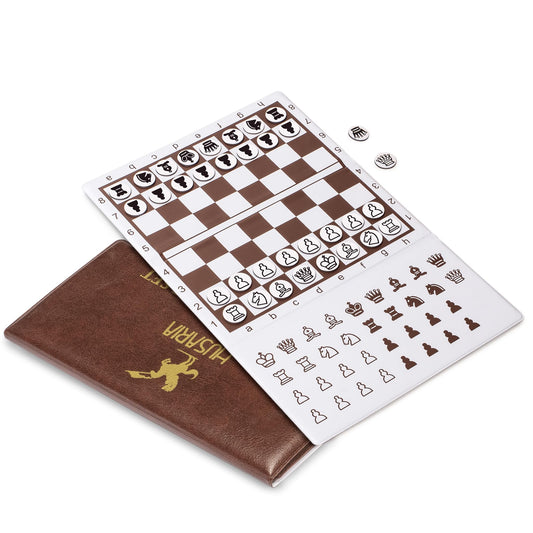 Husaria 8-Inch Magnetic Foldable Chess Wallet closed, pocket-ready travel companion.