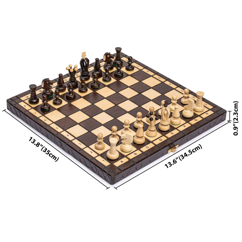 Husaria felt interior stores pieces securely inside the board