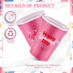 Hushee pink disposable cups highlight heart designs for a festive girlfriend gathering.