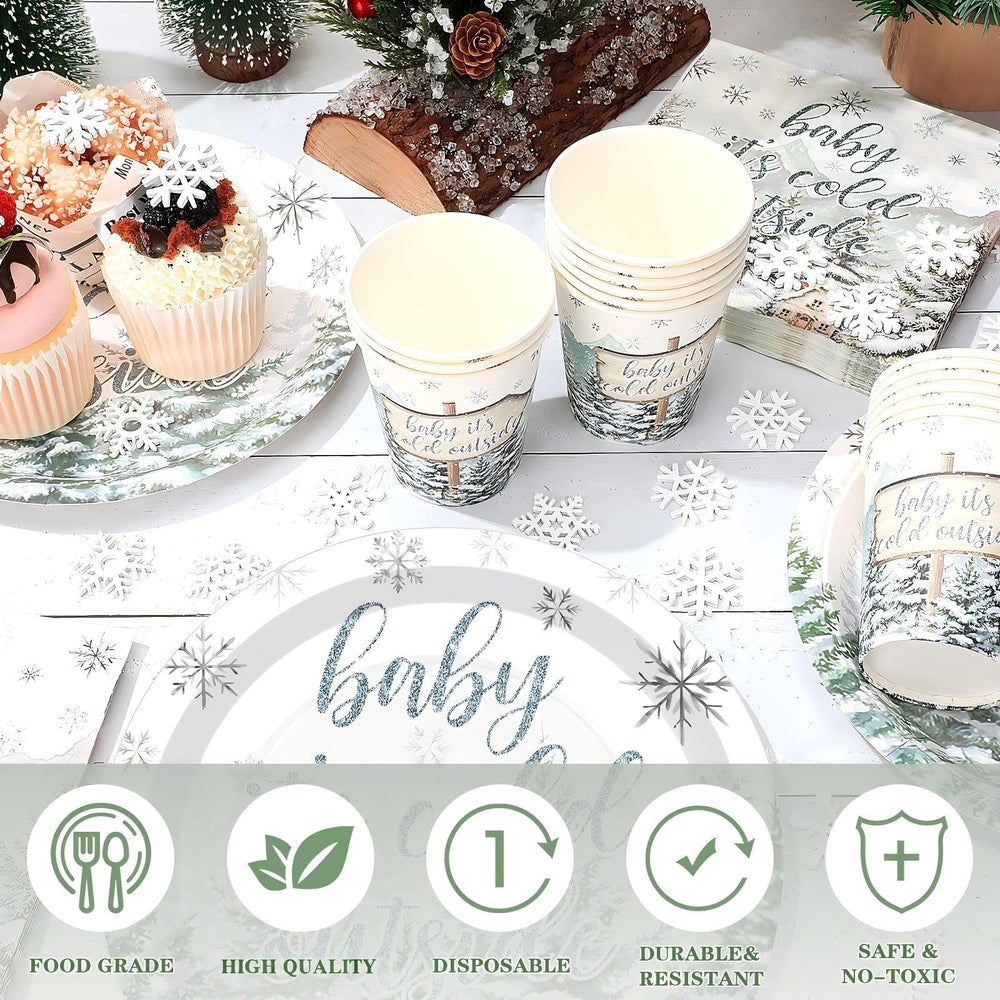 Hushee winter baby shower cups 9oz reliable cups for hot or cold drinks