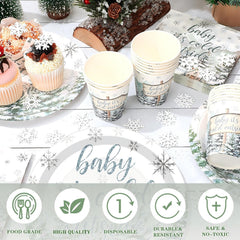 Hushee winter baby shower cups 9oz reliable cups for hot or cold drinks