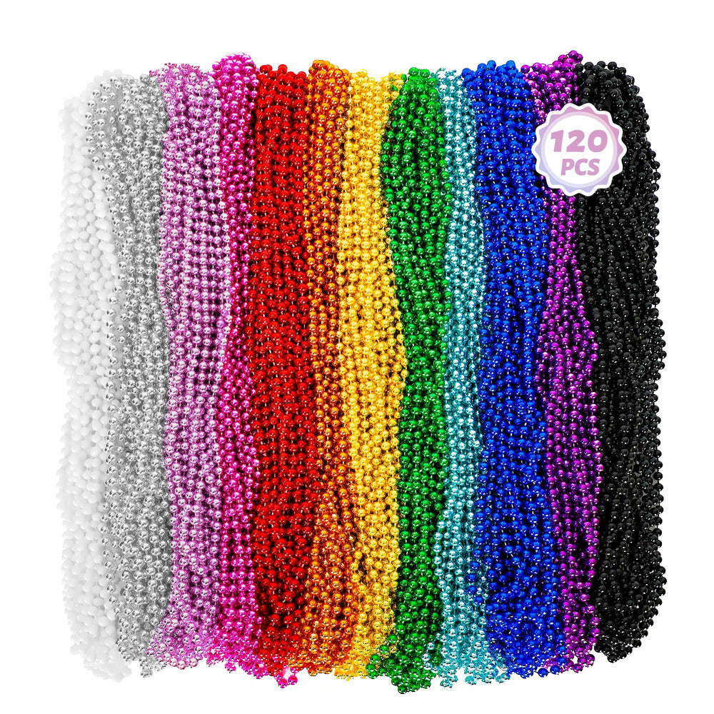 Huskein bead necklace 120pcs Mardi Gras beads for vibrant parade looks