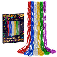 Huskein 12-piece Mardi Gras beads in 33-inch length for festive parade throws