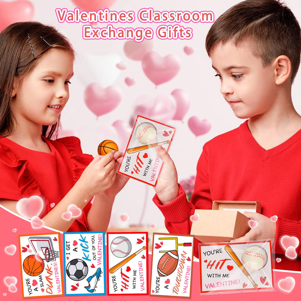 Huyamap clear gift bags with cards ready for Valentine exchange.