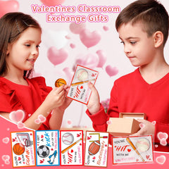 Huyamap clear gift bags with cards ready for Valentine exchange.