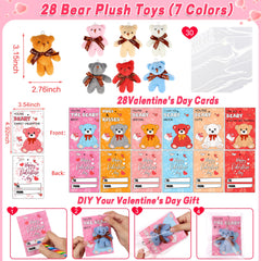 Huyamap plush bear keychains in seven colors for backpacks