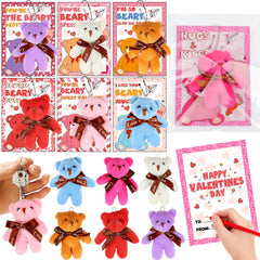 Huyamap Valentine bear keychain close-up, soft texture ideal for backpacks.