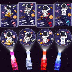 Huyamap valentines card with astronaut LED light for engaging classroom exchanges