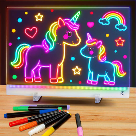 HVMVNV LED drawing board surface glow for kids, ready for creative drawing