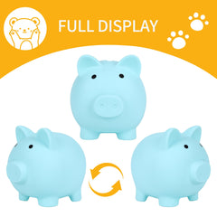 H&W Mini Piggy Bank blue top slot close-up for easy coin insertion