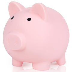 H&W Mini Piggy Bank pink front view shows durable, kid-friendly savings support