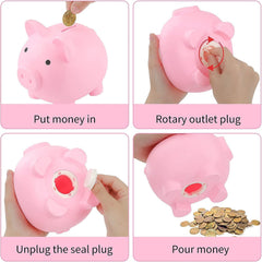 H&W Mini Piggy Bank pink room decor doubles as a playful organizer