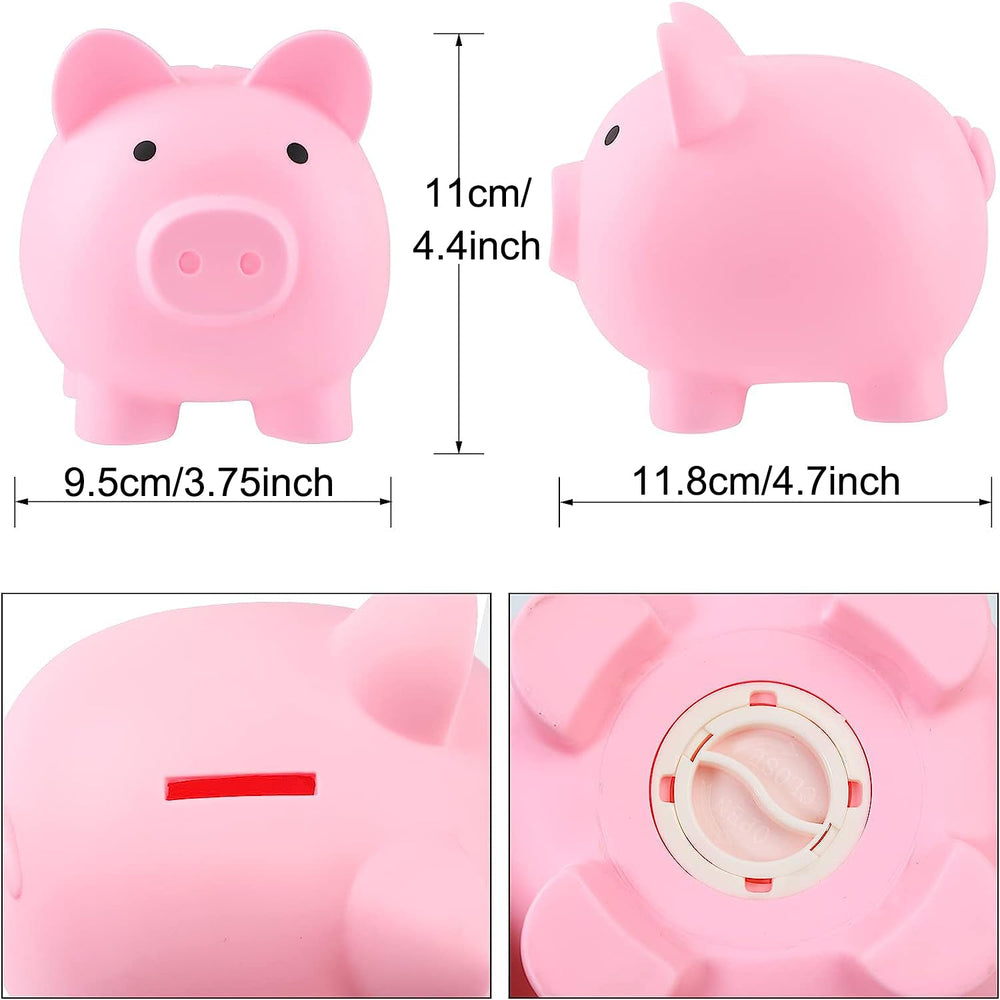 H&W Mini Piggy Bank pink side detail highlights cute room decor