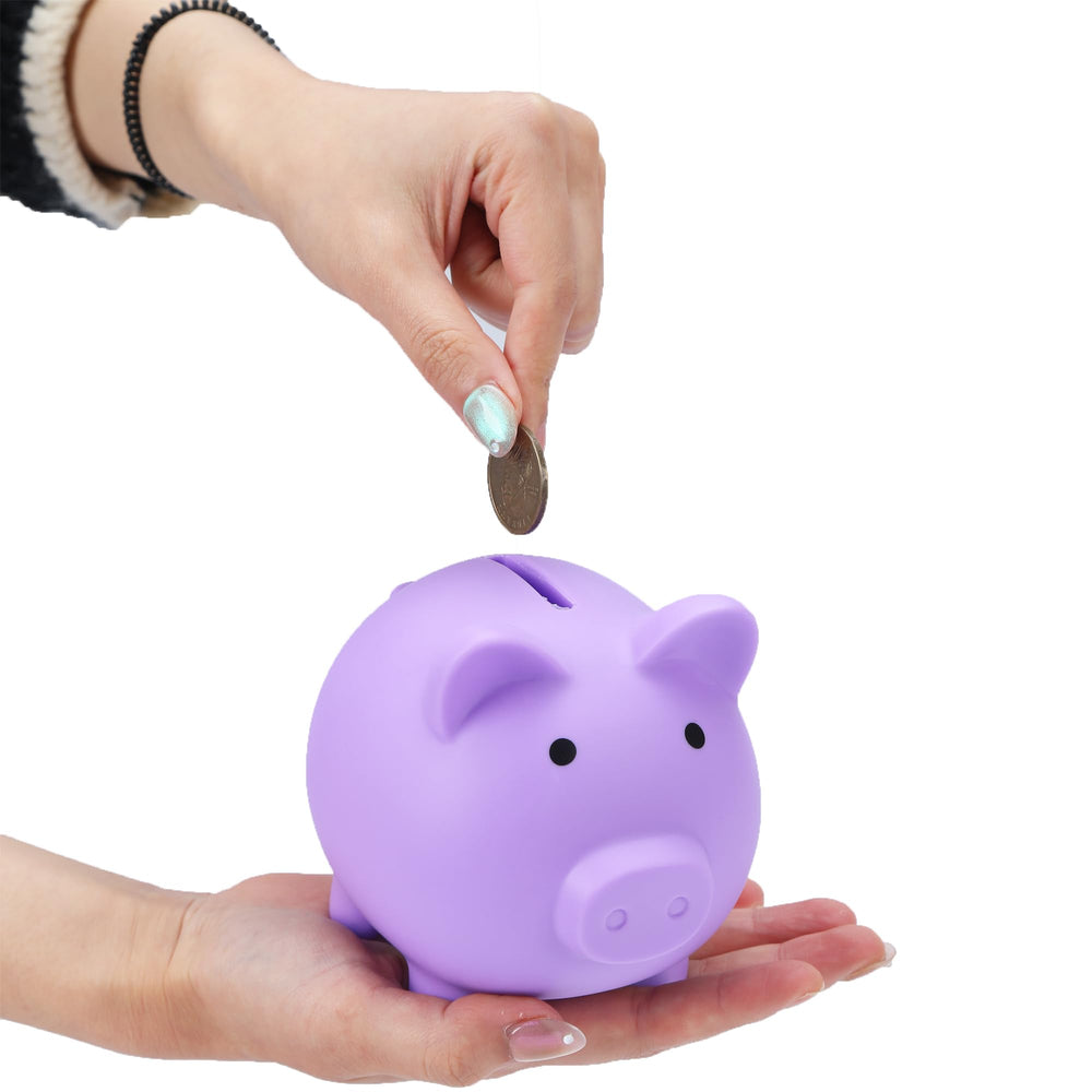 H&W Mini Piggy Bank bottom plug protects coins from endless tinkering