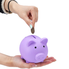 H&W Mini Piggy Bank bottom plug protects coins from endless tinkering