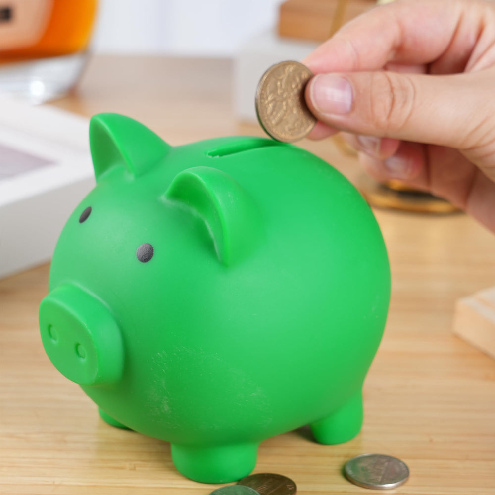 H&W Mini Piggy Bank wide slot allows easy coin deposits for kids.