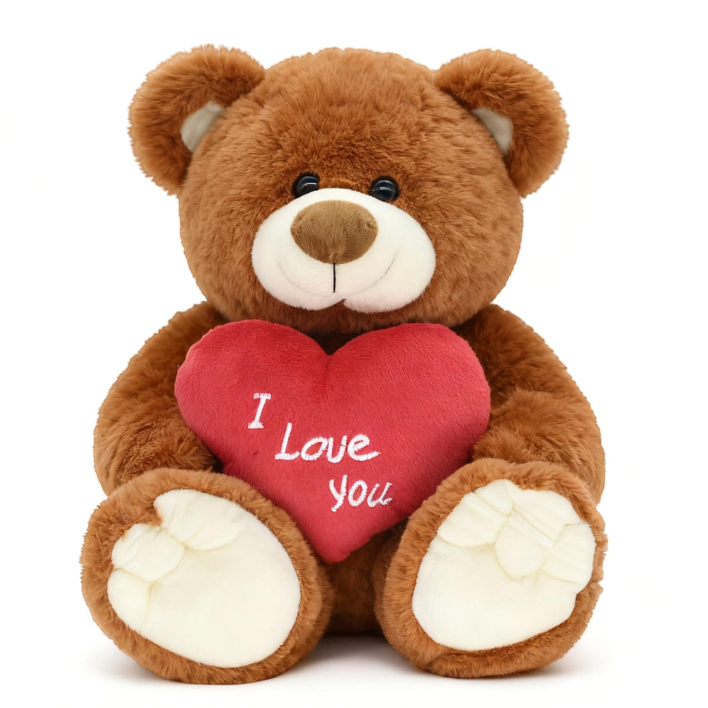 HWD I Love You teddy bear brown with red heart gift